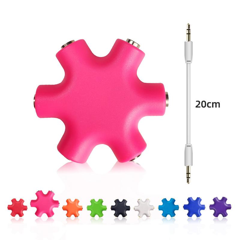 6 Ports Headphones Aux Splitter 6 In 1 Smart Accessories Audio Aux Cable Splitter 3.5mm 1 Male To 5 Female Jack Share Adapter