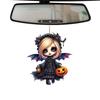 Halloween Witch Car Pendant Pumpkin Lanterns Bat Elements Rearview Mirror Ornament Gothic Tabletop Hanging Accessories