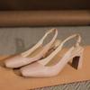 Fashion Summer Wear Cool Temperament Single Shoes Soft Leather Bag-toe Sandals Women Thick High Heels