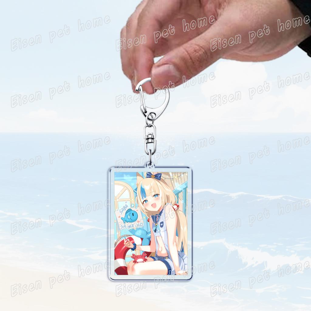 Cute Manga Sameko Saba Keychain Llavero Accessories Bag Cute Anime Kawaii Farming Charm Women's Keyrings Fans Gift