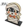 Cartoon Style Ornament Halloween Wooden Napkin Holder, Ghost Mummy Pumpkin Gothic Rustic Dining Table Accessory Tabletop Tissue Dispenser for