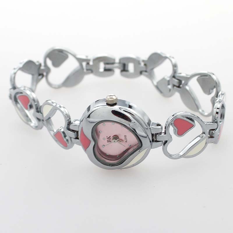 Cute Watches Heart Design Fashion Jewelry Bracelet Ladies Women Quartz Stainless Steel Bracelet Wristwatch For Women Gifts O50