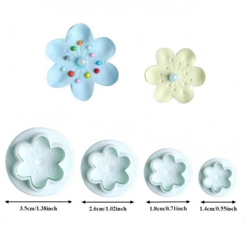 Cookie Cutters Plunger Cutter Cake Decorating Daisy Peach Blossom Flower Fondant Embossing Tool Sugarcraft Decorating Kits