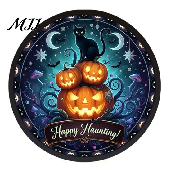 Decorative Halloween Lights LED Glowing Hanging Decor, Acrylic Window Ornament with Light, Spooky Ambiance Decorations Sign for Door Wall Haunted
