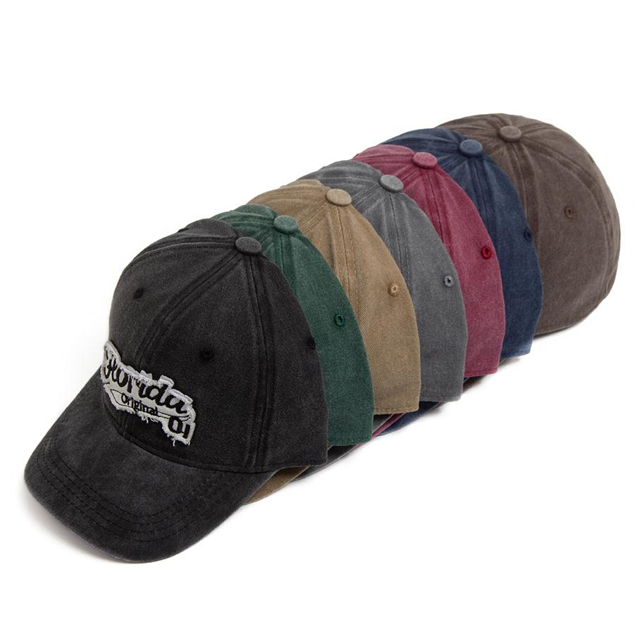 Washed Cotton Vintage Men Baseball Cap Letter Embroidery Sun Caps Summer Casual Outdoor Women's Visor Hat Fashion Hip Hop Hats