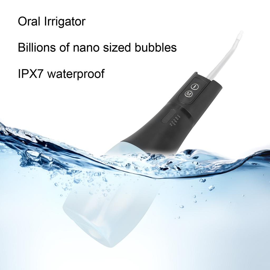 Cordless Dental Oral Irrigator Waterproof Whitening Large Capacity Oral Irrigator for Family ( White)