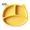Silicone Suction Plate for Toddlers, Cute Bear Shape Unbreakable Divided Toddler Tray Baby Bowl, Non Slip Feeding Infants And Kids Easy Clean Dish