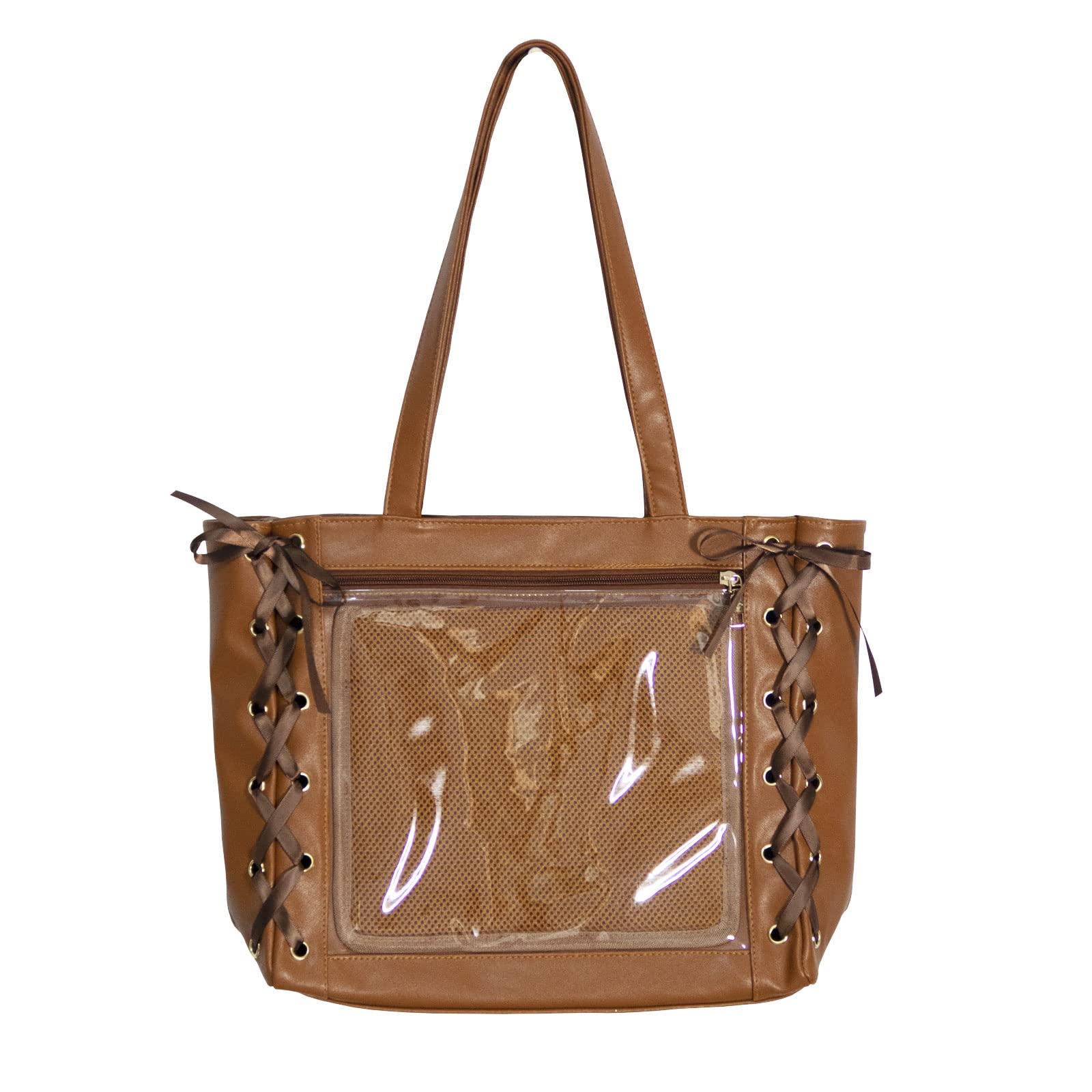 

Wowcarbazole Ita Bag, Tote Bag, Clear, A4 Size, Clear Bag, Shoulder Bag, Decorative Bag, Women s (A08. Ribbon Brown)