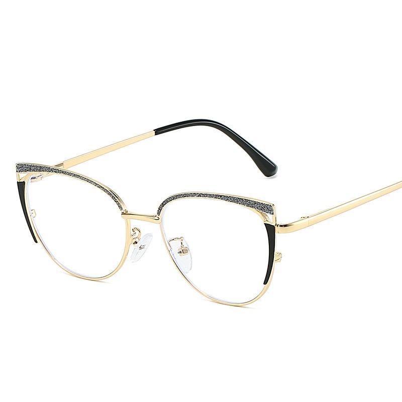 Senior Cat Eye Metal Optical Glasses Women Men Trend Brand Design Computer Eye Protection Blue Light Blocking Eyeglasses