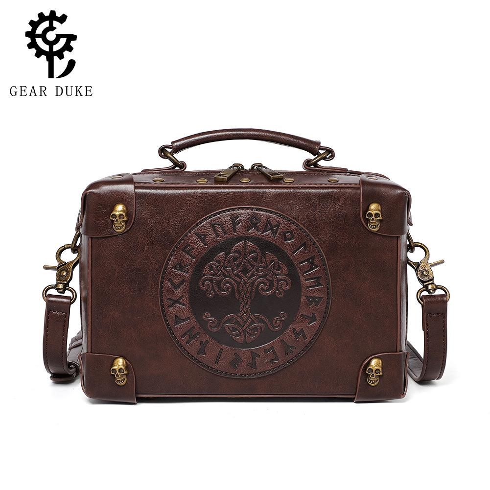 Dame 2024 Punk Retro Preget Crossbody-veske - Europeisk og Amerikansk Stil