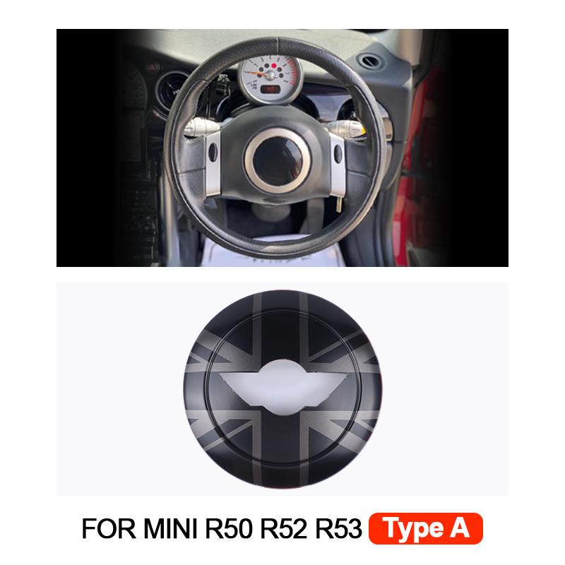 1PCS Car Steering Wheel Center Panel Car Sticker Night Jack For MINI Cooper R50 R52 R53 For Mini Cooper Interior Accessories