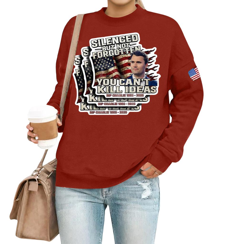 Women's Casual Fashion Round Neck Long Sleeve  Printed Sweatshirt