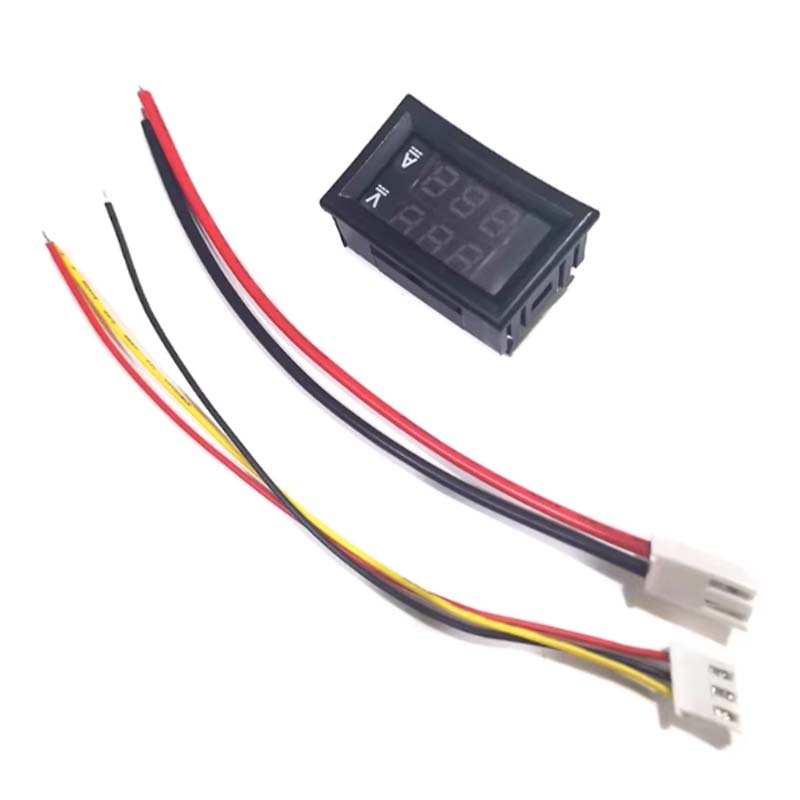 DC 0-100V 50A Digital Voltmeter Ammeter Dual Display Voltage Detector Current Meter Panel Amp Volt Gauge 0.28" Red Blue LED