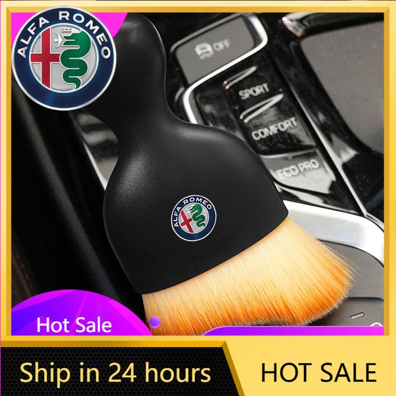 Car Stickers For Alfa Romeo Car Interior Cleaning Tools Soft Dust Remover Brush For Alfa Romeo 156 159 147 4C 8C 166 Giulia Giul