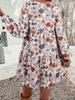 Floral Print Long Sleeve Round Neck Pullover Dress for Women - Autumn/Winter Fashion
