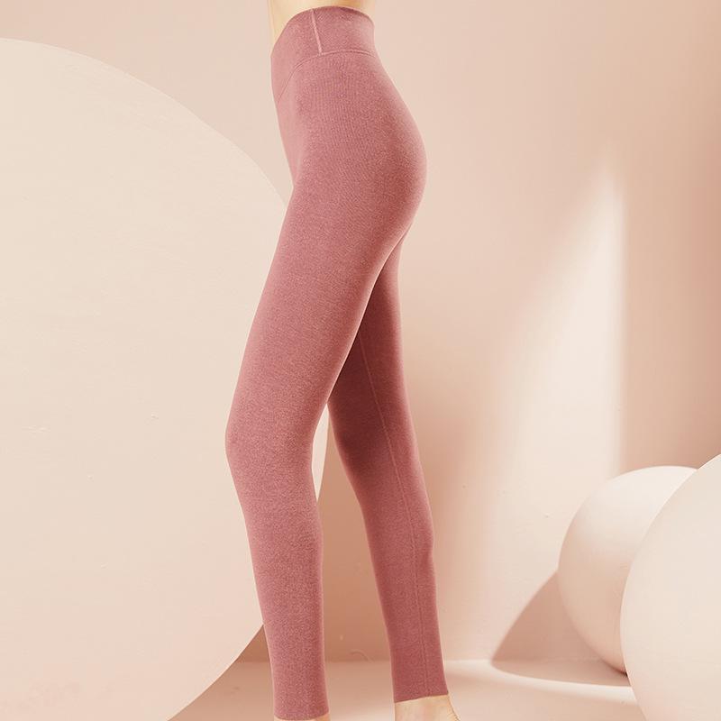 German Velvet High-Waist Slimming Leggings for Women - Warm, Solid Color, Slim Fit, with Hyaluronic Acid for Autumn & Winter