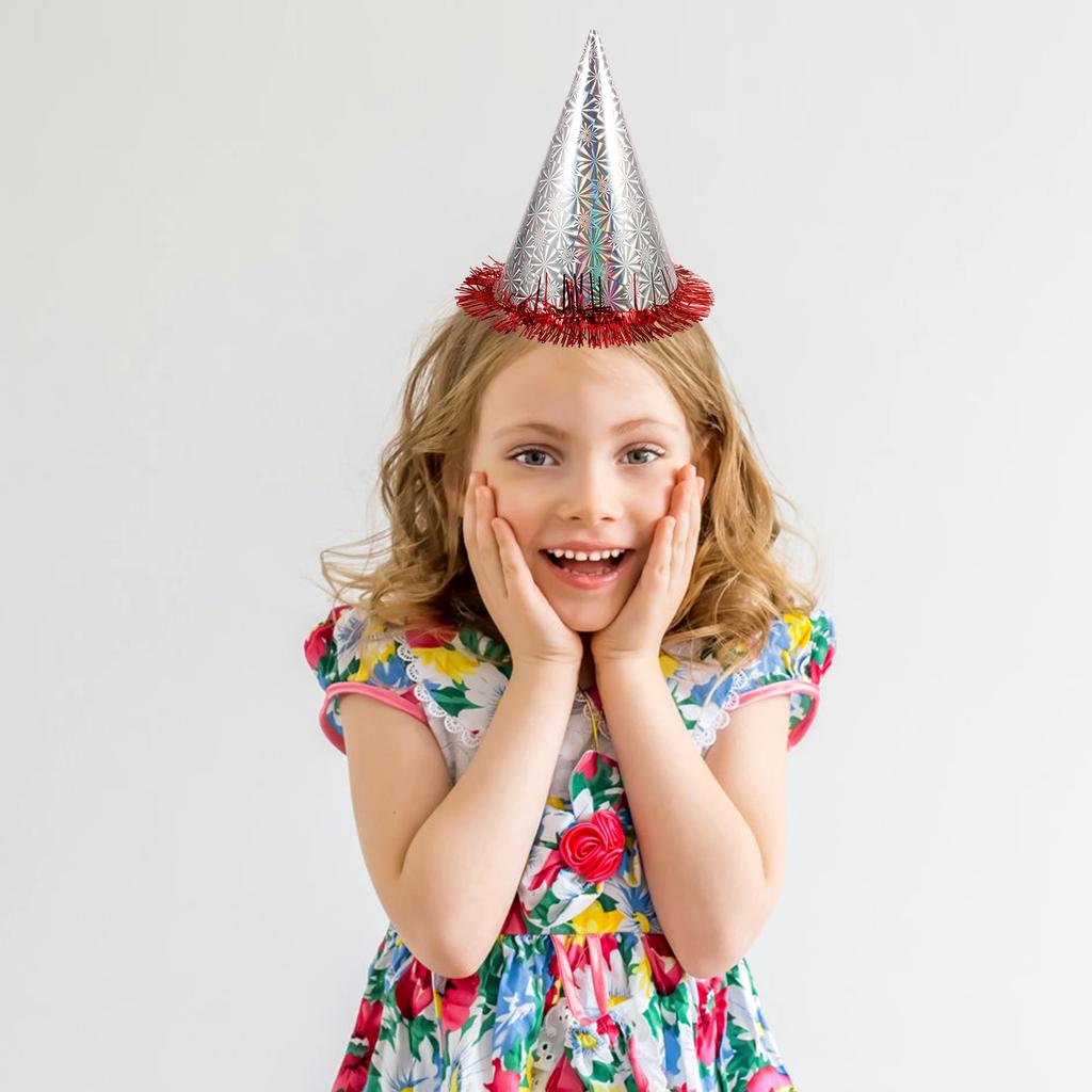 18Pcs High-End Triangle Party Hats Hard Paper Glitter Tassel Birthday Hats Adults Party Decorations Birthday Hat
