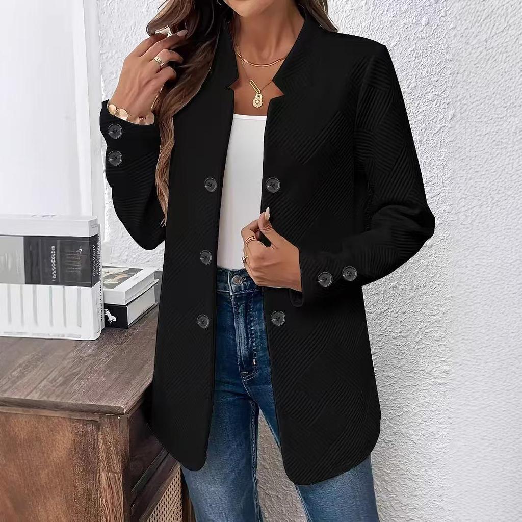 2025 Autumn/Winter European & American Women's Three-Button Double-Breasted Coat