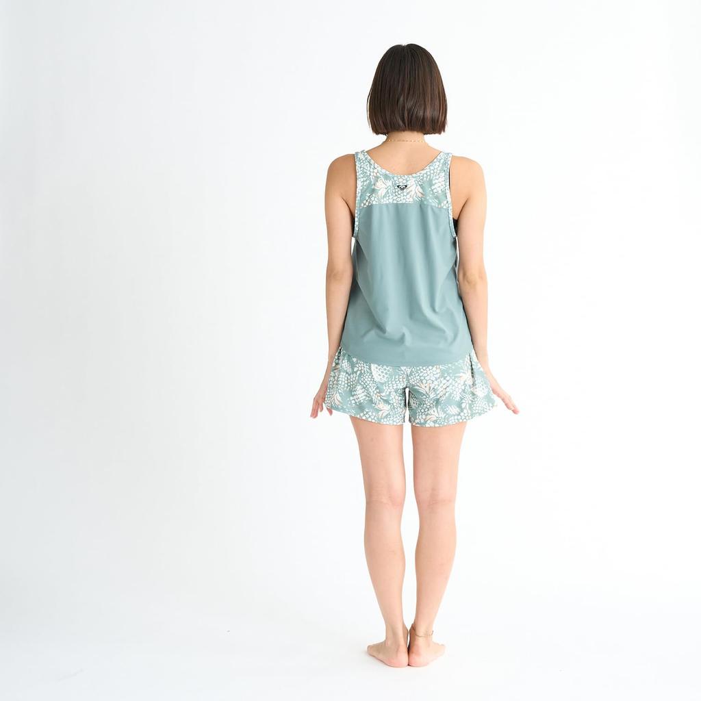 Amphibious Layered Style/Culotte Pants 2-Piece Fitness Swimsuit Set