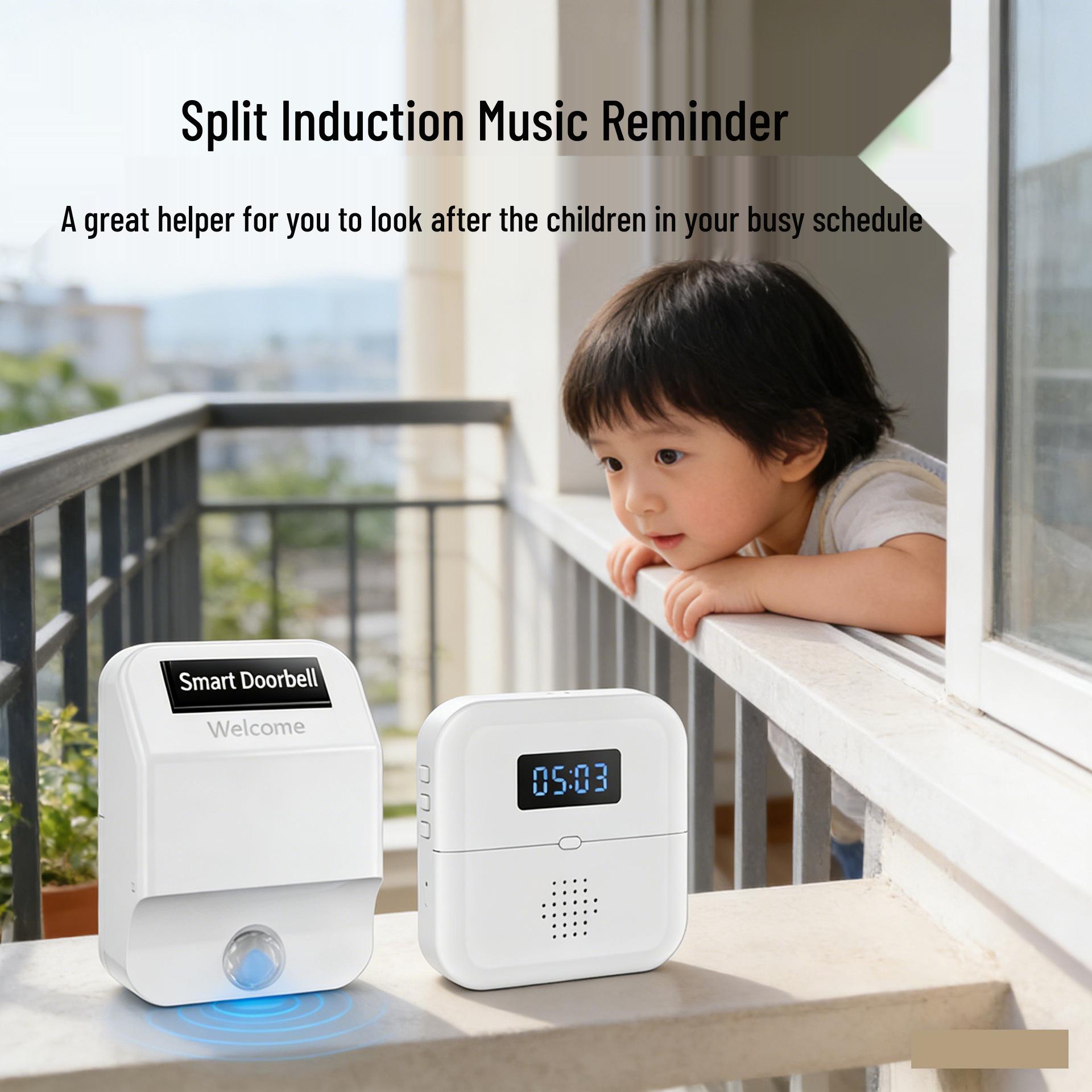 MorningTech Induction Doorbell: Child-Safe Entryway Sensor for Homes and Renters Transmitter (requires pairing)