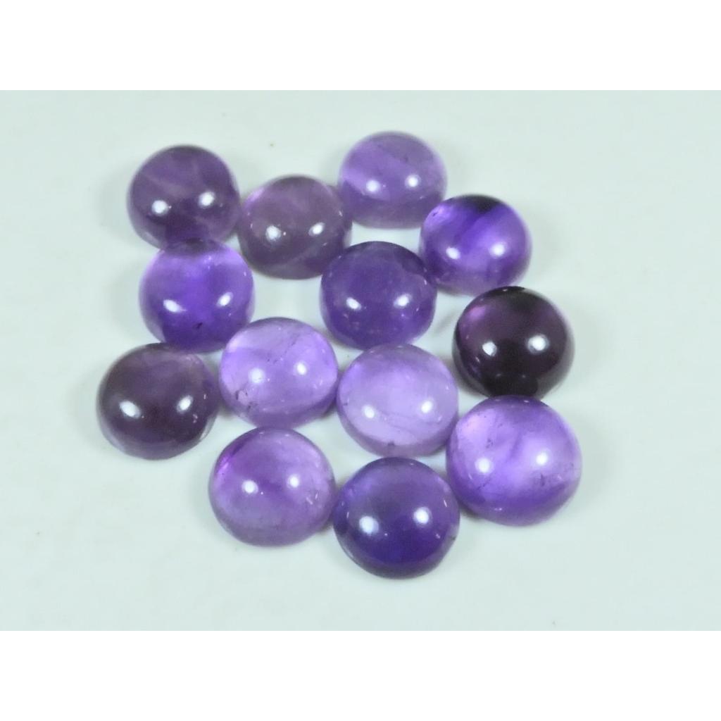 12X12MM Natural Amethyst Round Shape Cabochon Loose Gemstone 13Pcs Lot 85Cts C-3667