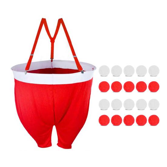 

Игра «Бой снежками в штанах Санты» с 20 мячами Красно-белая игра «Бросание снежков» Семейная игра в помещении и на улице для двора Игра с ловлей мяча красный