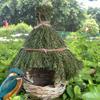 Unique Birdhouse Comfortable Birdhouse Hand-woven Natural Grass Hummingbird House For Garden Outdoor Decoration Window Hideaway