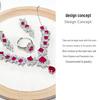 Gessen Jewelry: Elegant Red Zirconia Earrings, Ring & Pendant Set
