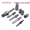 Pneumatic Electric Drill Conversion Kit: Square, Round, Hex Shank Connectors & Extension Rod for Hammer Drills