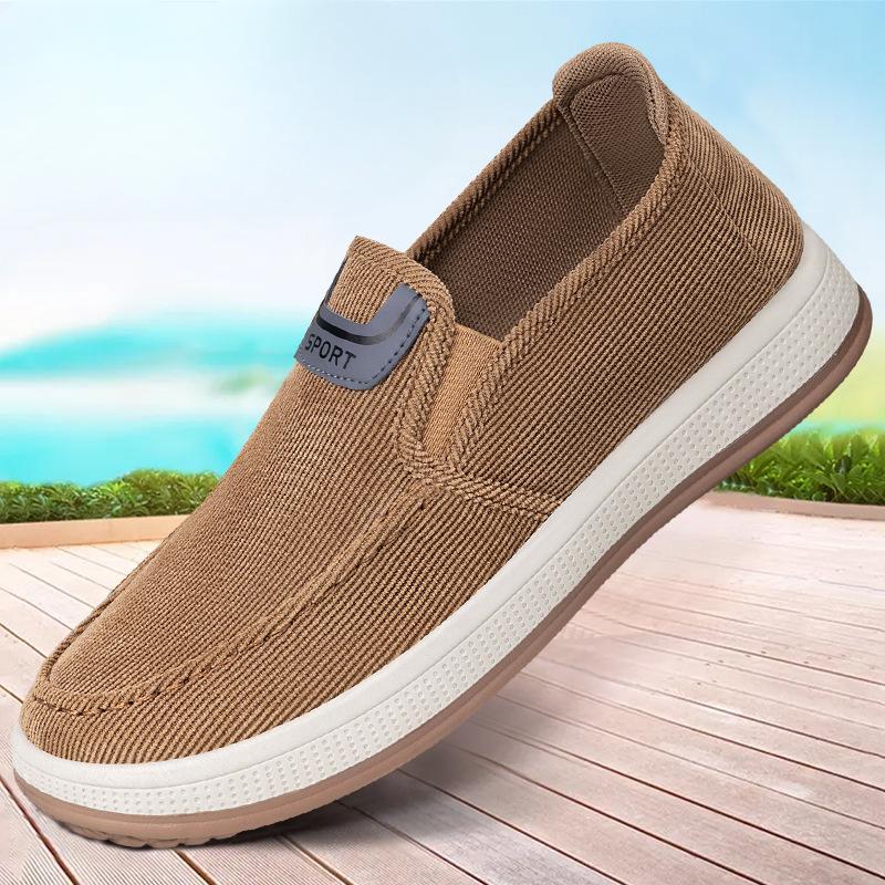 

New Men s Casual Shoes One-step Shoes Men s Shallow Toe Board Shoes Soft-soled Single Shoes 39 бежевий