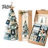 Cadeau d'artisanat de Noël pour adultes Kit d'arbre Patchwork Surdimensionné à faire soi-même, Ensemble d'assemblage en tissu à carreaux Rétro Décoration avec Ornements Suspendus Décoration de Maison de Fête