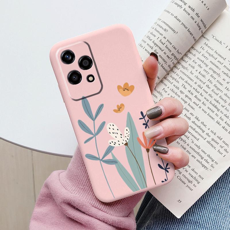 Beautiful Flowers For Honor 200 Lite Case Cute Heart Leopard Print Cover Soft Silicone Matte Protective Women Gilrs Back Fundas