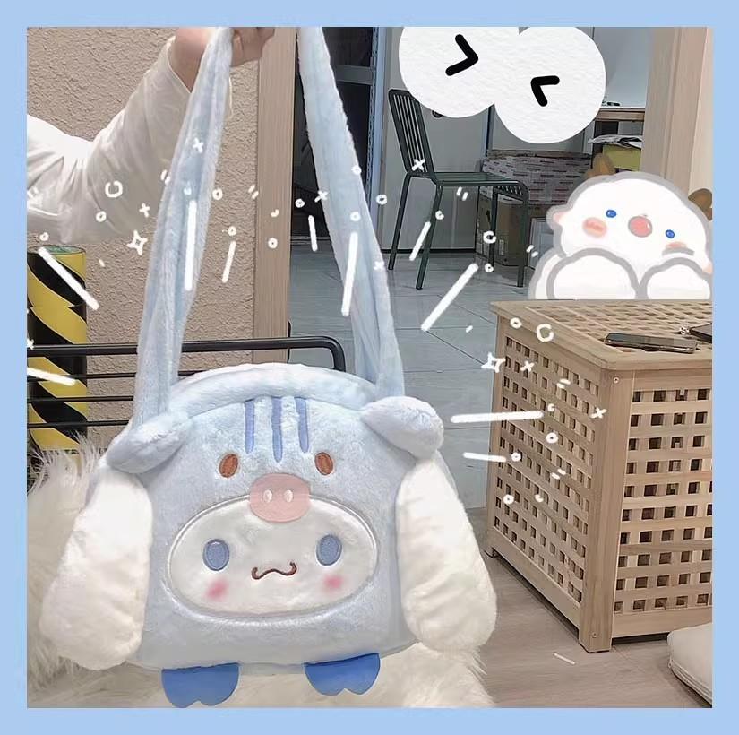 Cinnamoroll Plush Shoulder Bag With Large Capacity For Daily Use Girls