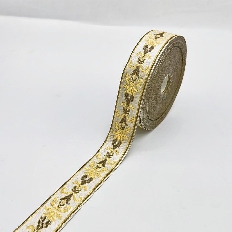 Jintian 3cm Etnický styl Žakárová stuha krajka - 24m kus pro oděvy, závěsy, bytový textil.