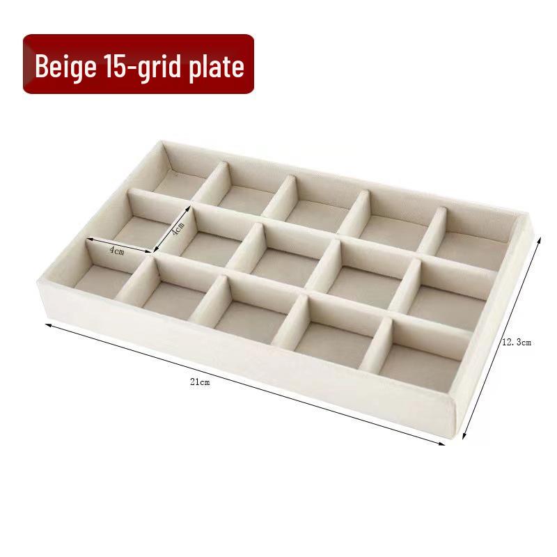 Velvet Jewelry Display Tray: Ring & Bracelet Organizer with Inner Storage