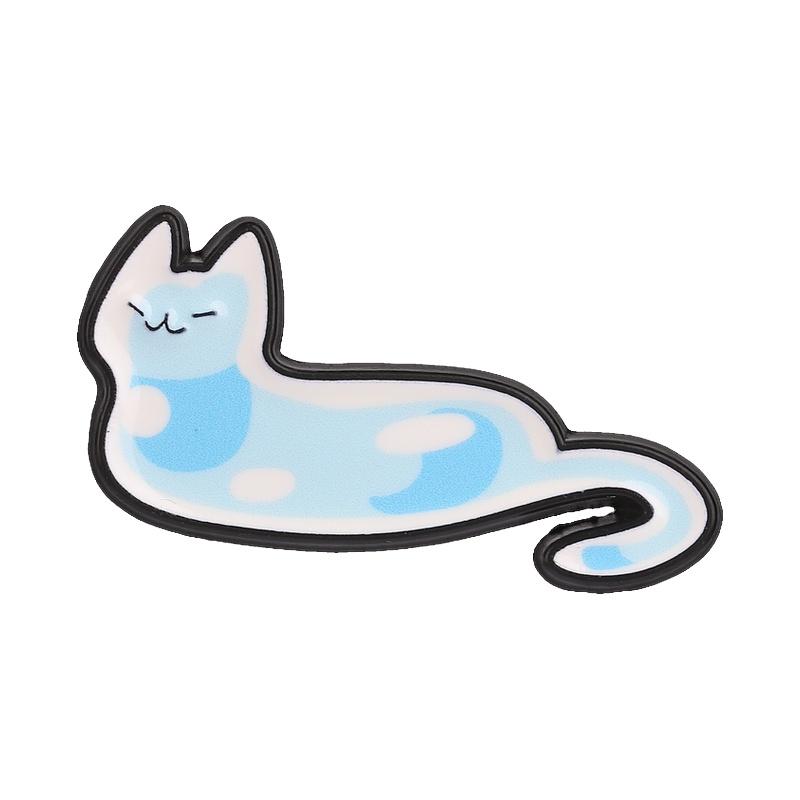 Xiaomi Cartoon Liquid Blue Spotted Cat Enamel Pins Cute Angry Fluid Cat Bite Hand Brooch Backpack Lapel Badge Jewelry Gift for Friends