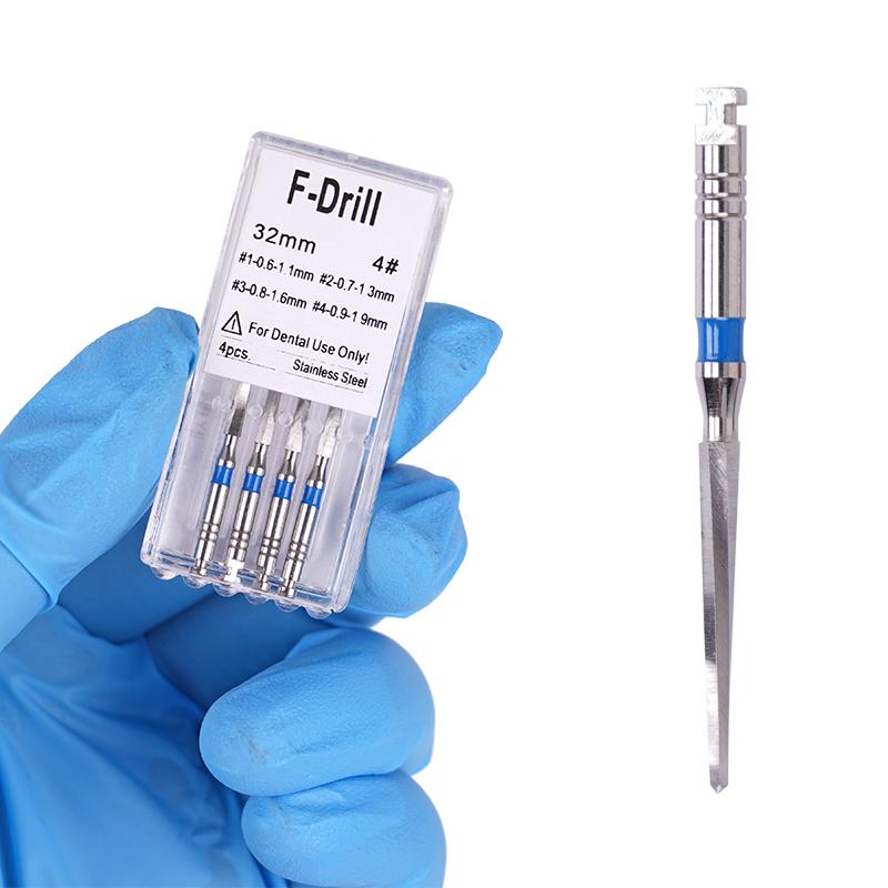 4Pcs/Box Dental Drills Fiber Post Engine Stainless Steel Drill Endodontic Root Canal Files Refills Instrument Dentistry Lab Tool
