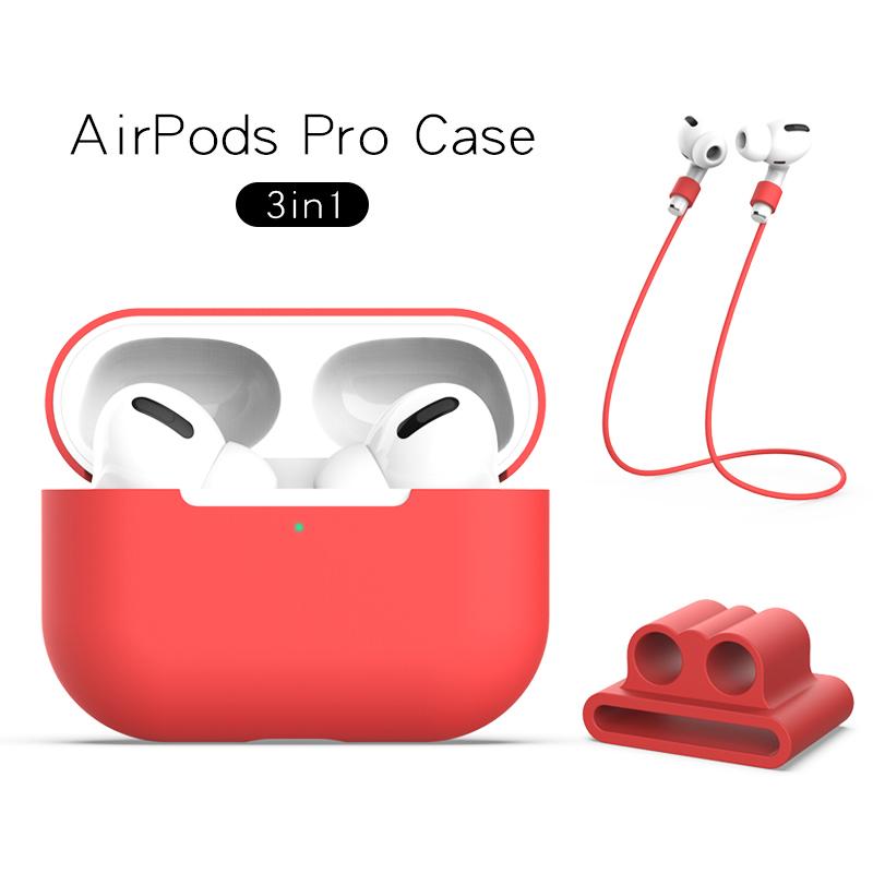 

Silicone Case with Strap+Fixed Part for Apple AirPods Pro Pink