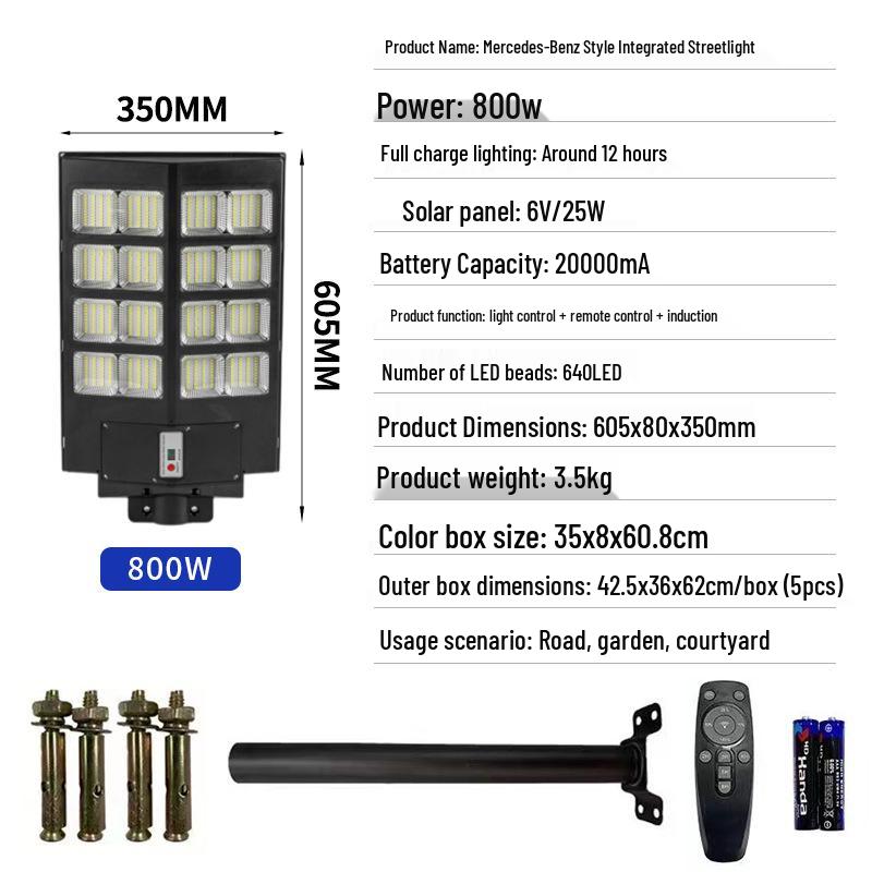 Remote-Controlled Double-Sided Solar Street Light: Waterproof, Luminous Outdoor Wall Light with Induction Sensor