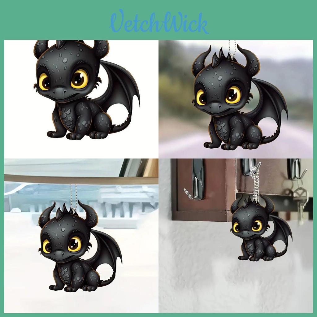 Adorable Black Dragon Acrylic Hanging Ornament For Car Interior Decoration