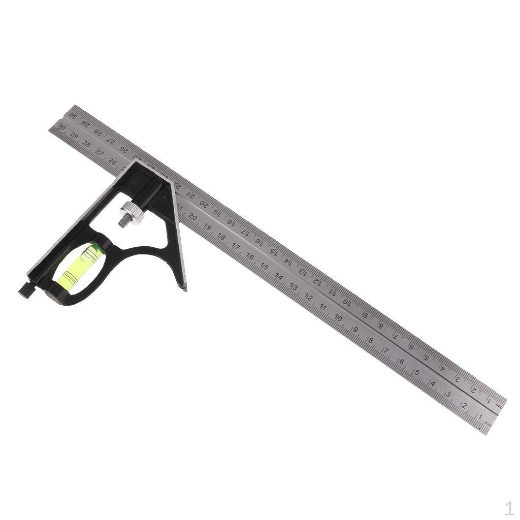 300mm Adjustable Measuring Combination Square Angle Ruler Straight