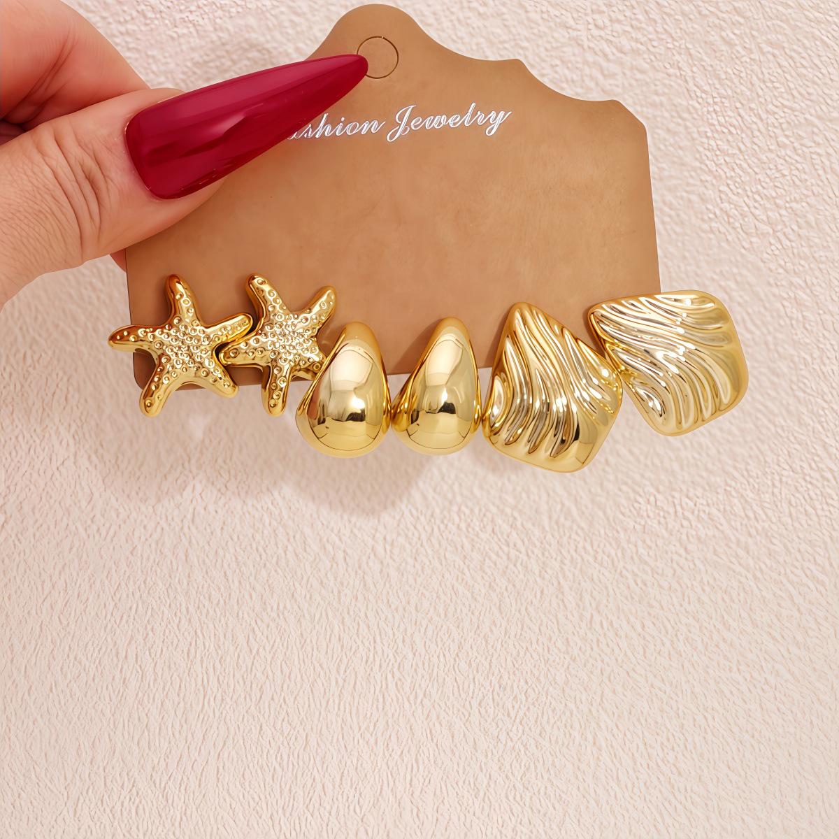 Retro Resort Ocean Starfish Women s Stud Earring Set