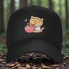 Cute Cat Eating Noodles Trucker Hat Adjustable Snapback Cap Casual Outdoor Anime Style