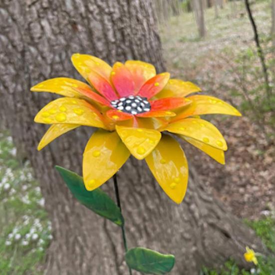 Metal Blomsterhavepæl Vejrbestandig Udendørs Have Græsplæne Terrasse Sti Realistisk Jern Blomsterpæl Dekoration Ornament