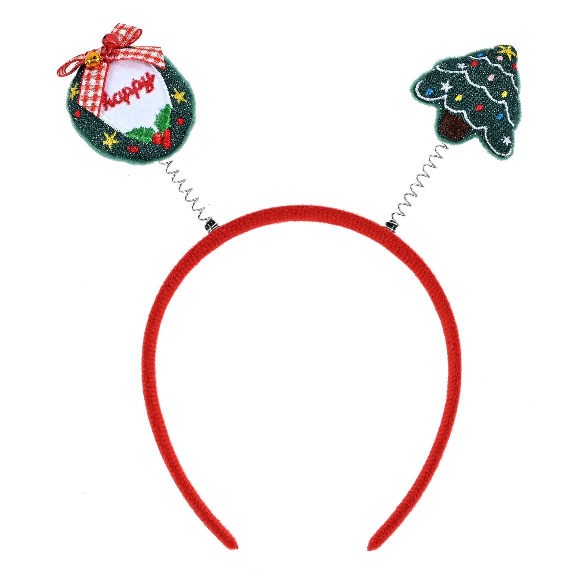 Plush Reindeer Antler Christmas Headband - Festive Holiday Party Accessory