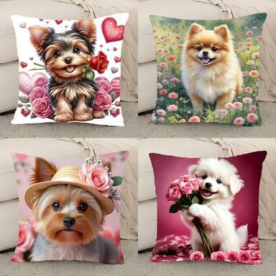 Elegant Dressed Dog Pillow Case Elegant Couple Home Living Room Bedroom Decorative Rectangle Pillowcase Sofa Cushion Cover