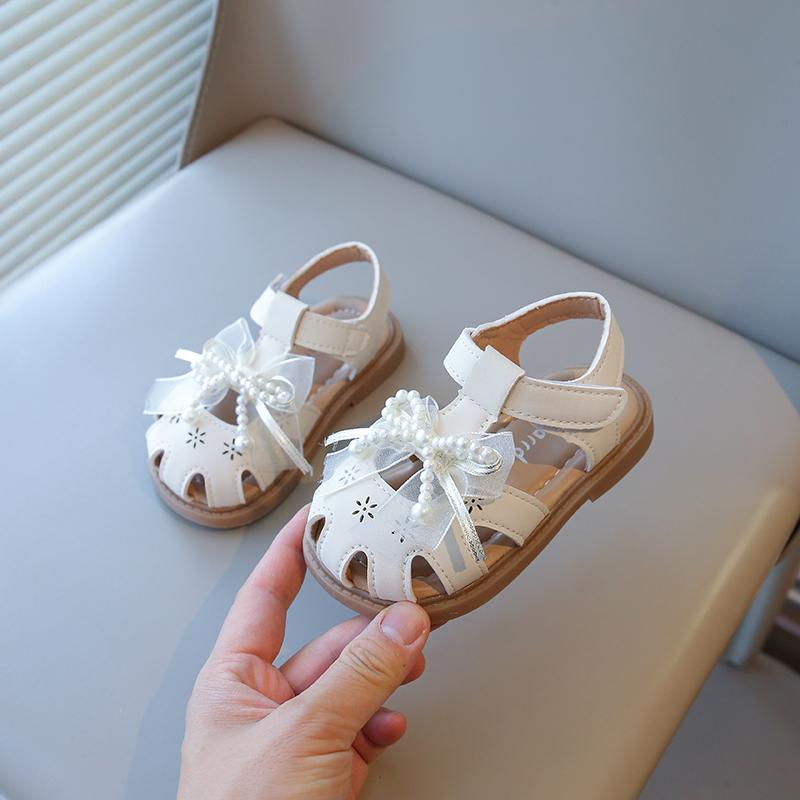 School Girl'S Princess Shoes Supper Nice Anti-Slip Beach Shoes New Style Baby Girls Ribbons Shoes Toddler Student Sandals