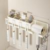 Cream Wind Toothbrush Shelf Shelf No Punching Bathroom Brushing Cup Mouthwash Cup Wall Mounted Hair Dryer Holder