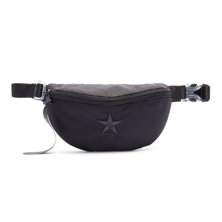 Converse Star 70 Embroidered Logo Zipper Closure Polyester Shoulder Crossbody Chest Bag Waist Bag Unisex bags Black 10019881-001 Black