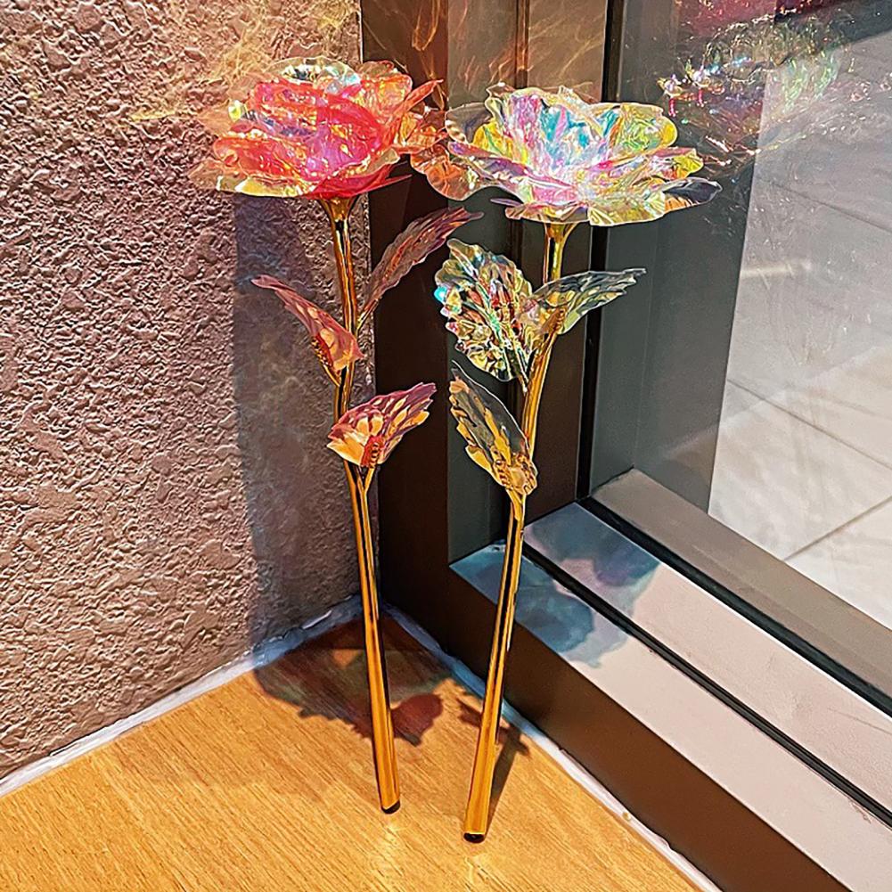 Valentine's Day Mother's Day Gift Artificial Colorful Roses Flowers Wedding Decor Lover Rainbow Rose Creative Gift
